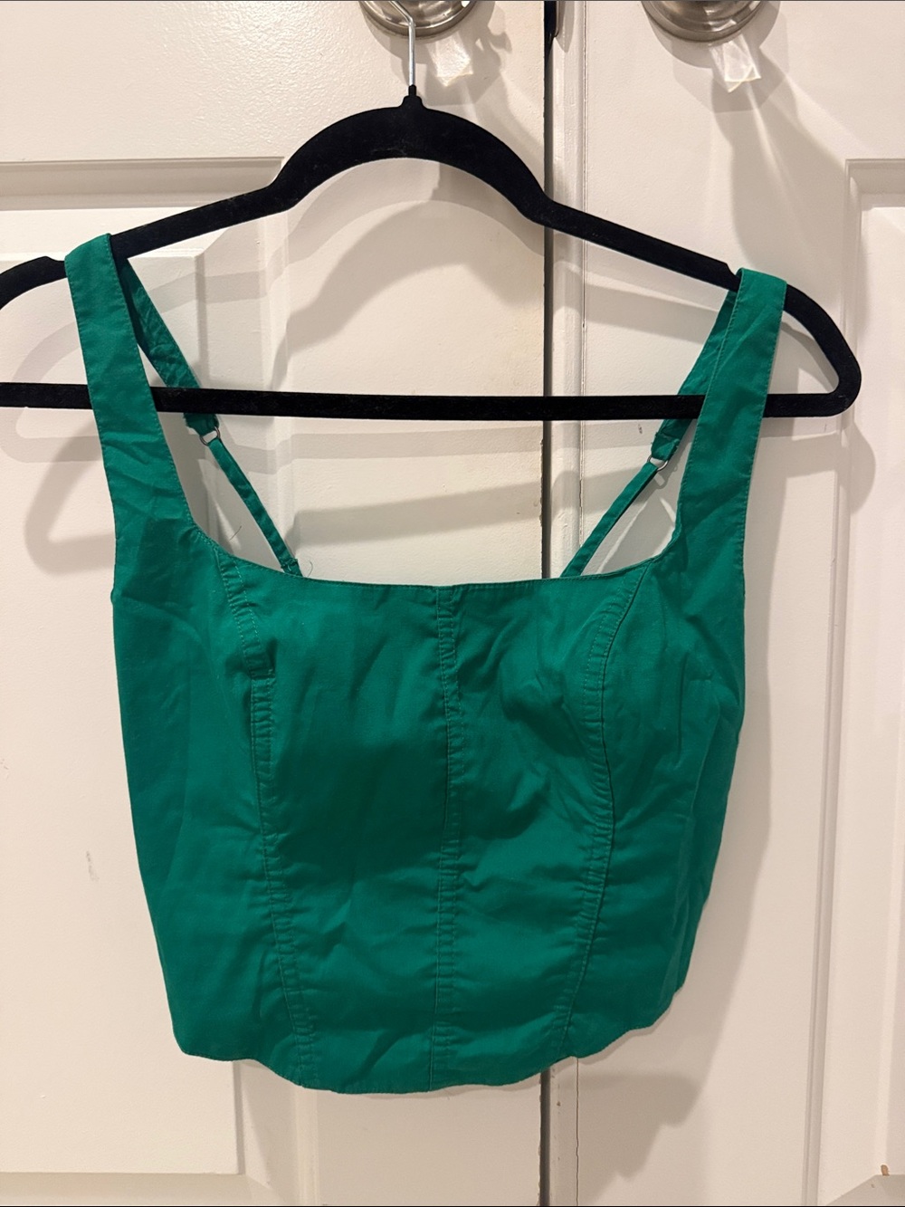 Abercrombie green corset crop top small